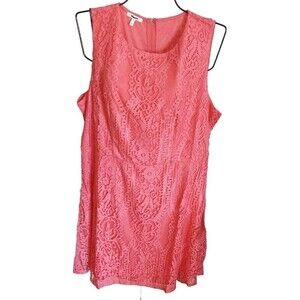Maurices Coral Sleeveless Lined Lace Dress Plus Sz 24  Slight Flare New